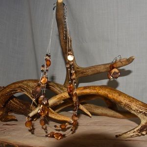 Floating brown bead necklace